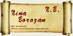 Nina Borozan vizit kartica